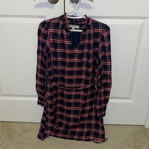 Checkered long sleeve dress